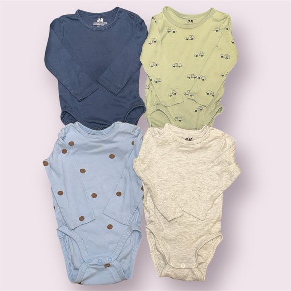 H&M Baby Boy/Girl Long Sleeve Bodysuits Bundle – Size 9M - Picture 1 of 5